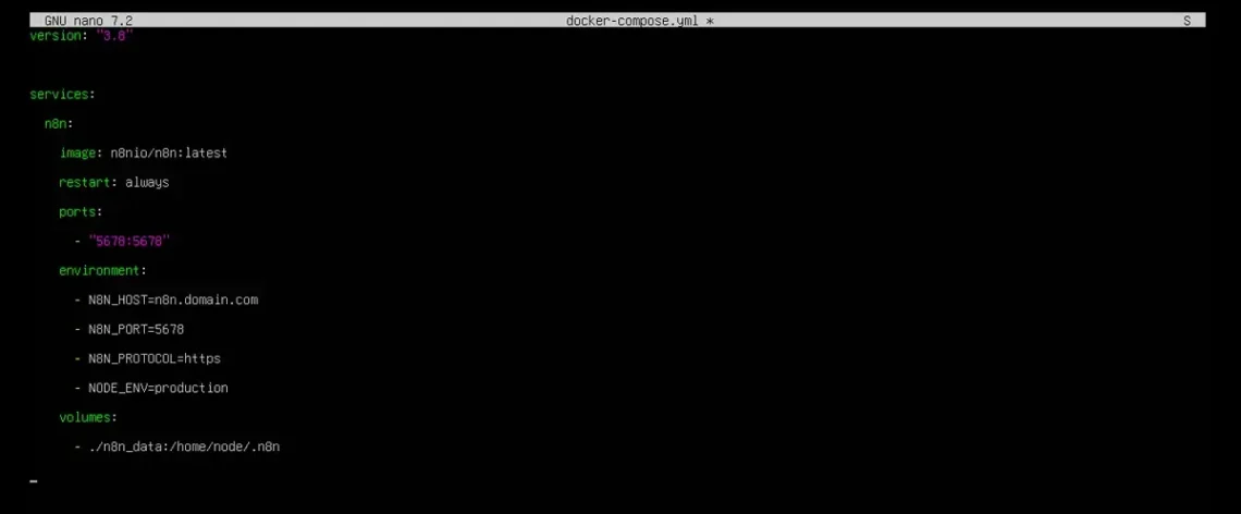 How to Install n8n – A Complete Guide, Step 3: Create a docker-compose.yml file