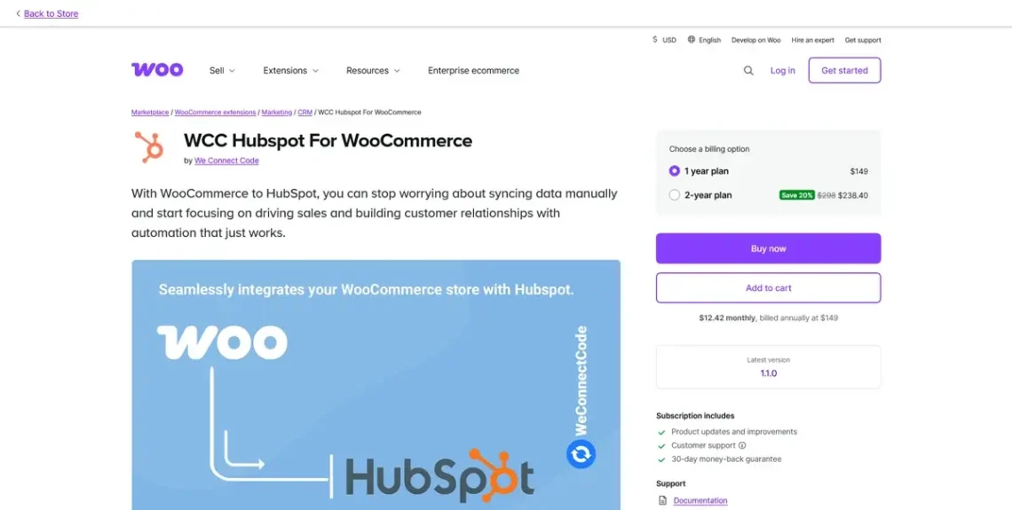 Best WooCommerce Plugins to Scale Your Online Store in 2026, WCC HubSpot for WooCommerce