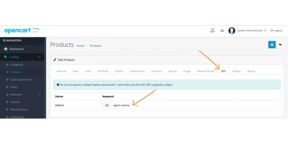How to optimize your OpenCart store for SEO, Configuration Steps in OpenCart 4